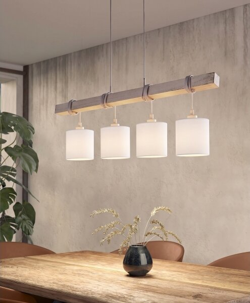 Brilagi - Lampadario LED a cavo NUBILA 4xE27/60W/230V grigio/bianco