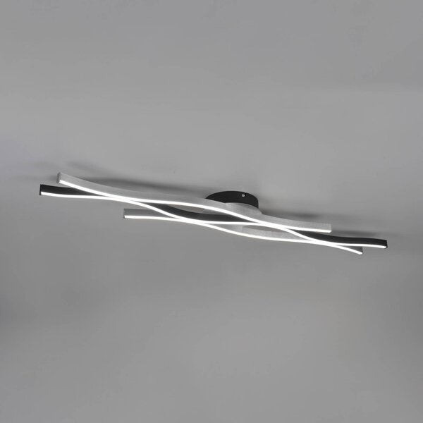 Trio Lighting Plafoniera a LED Blaze, dimmerabile, Alluminio / Grigio / Zincato, Soggiorno / Sala da pranzo, Metallo, Moderno, Plafoniera LED