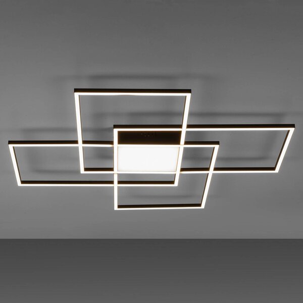 Q-Smart-Home Plafoniera smart Q-ASMIN, dimmerabile, Nero, Soggiorno / Sala da pranzo, Plastica, Moderno