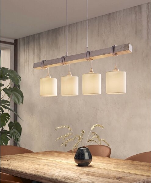Brilagi - Lampadario LED a sospensione su cavo NUBILA 4xE27/60W/230V grigio/crema