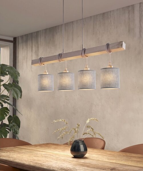 Brilagi - Lampadario LED a sospensione su cavo NUBILA 4xE27/60W/230V grigio