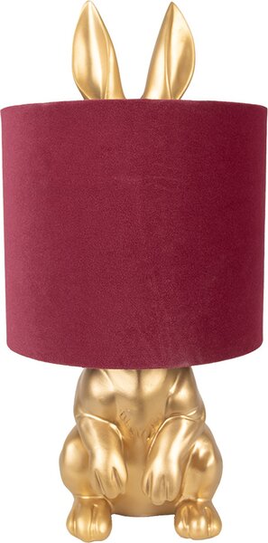 Clayre & Eef Lampada da tavolo Rabbit Ø 20x42 cm Plastica color oro rosso
