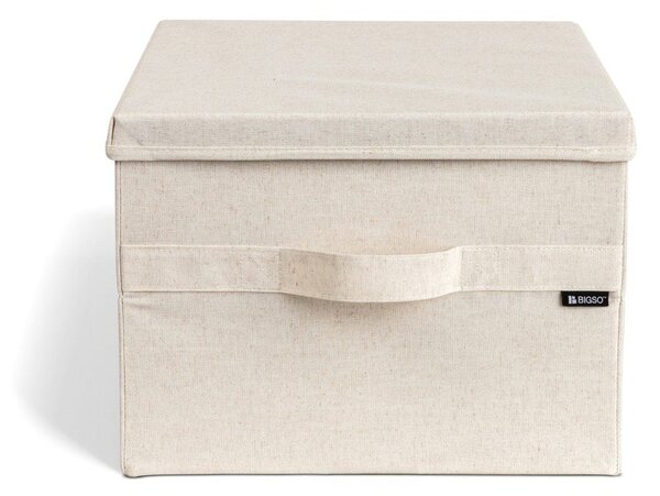 Scatola con coperchio beige in tessuto 36x46x25 cm Soft Storage Large – Bigso