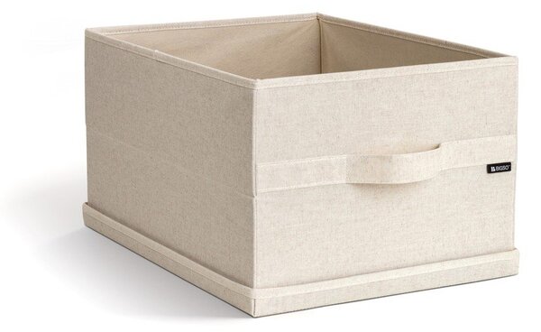 Scatola con coperchio beige in tessuto 36x46x25 cm Soft Storage Large – Bigso