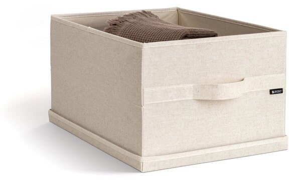 Scatola con coperchio beige in tessuto 36x46x25 cm Soft Storage Large – Bigso