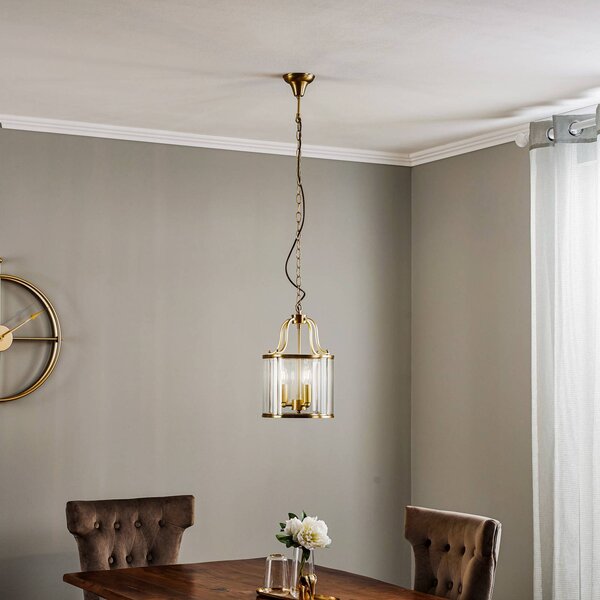 ORION Lampada a sospensione RIEKA, dimmerabile, Chiaro / Trasparente, Soggiorno / Sala da pranzo, Metallo, Antico, Lampada a sospensione