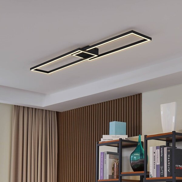Lucande Plafoniera a LED Tjado, dimmerabile, Nero, Soggiorno / Sala da pranzo, Metallo, Moderno, Plafoniera LED