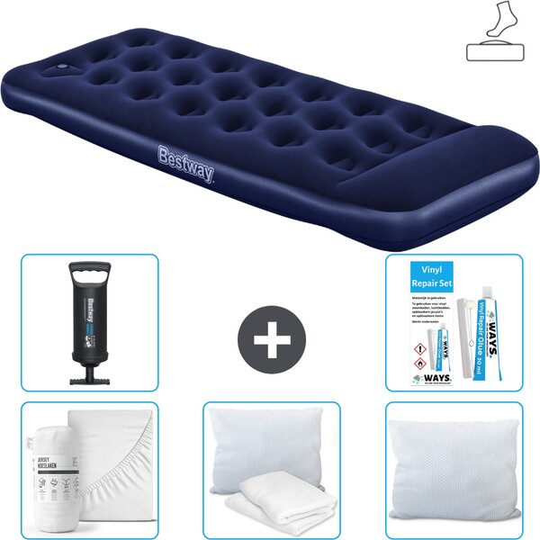 Materasso gonfiabile Bestway - 1 persona - 76 x 185 x 28 cm - Blu - Accessori inclusi