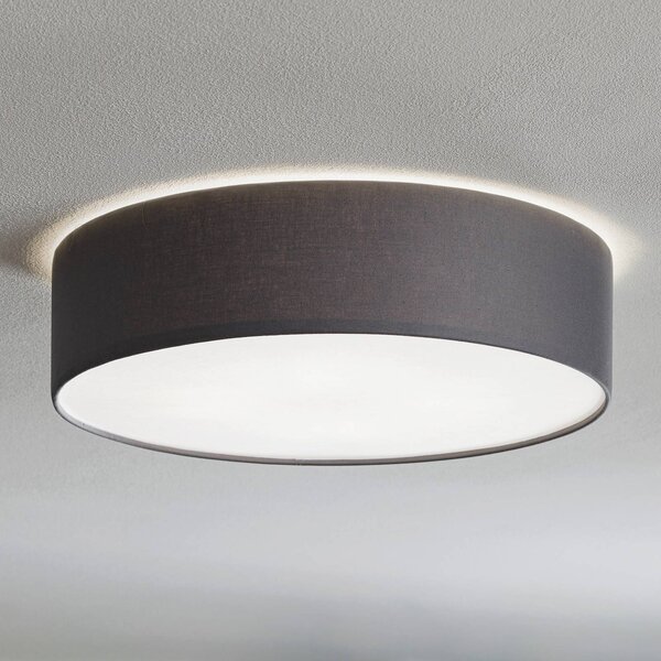 Plafoniera soffitto Rondo TK Lighting, dimmerabile, Alluminio / Grigio / Zincato, Camera da letto, Tessuto / Stoffa / Seta, Moderno, Plafoniera