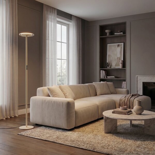 Lampada da terra Arcchio, Frile, dimmerabile, Beige, Soggiorno, Alluminio, Moderno