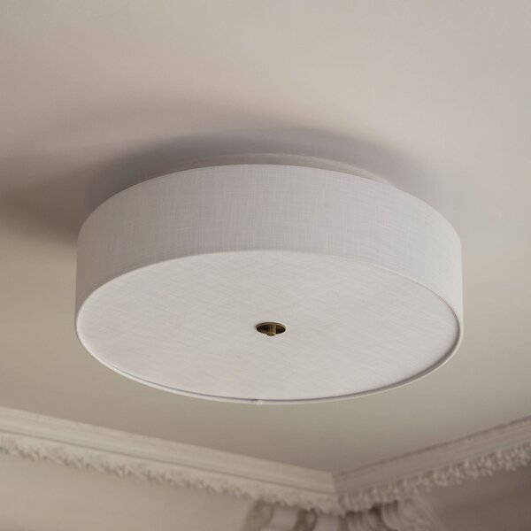 Plafoniera Globen Lighting, Noah, dimmerabile, Bianco, Soggiorno, Tessuto / Tessile, Scandinavo