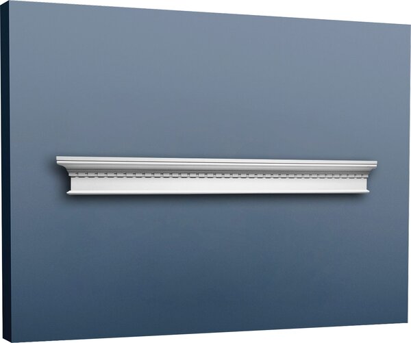 Orac Decor D401 Attacco per porta Luxxus Frontone Elemento decorativo Profilo in stucco Cornice in stucco Elemento decorativo classico Bianco | 127 Cm