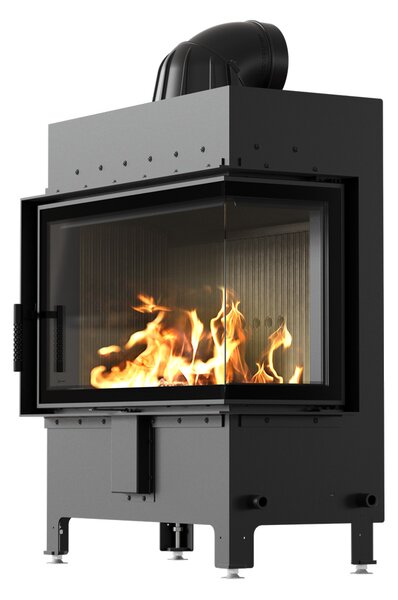 Caminetto in acciaio KRATKI LUCY destro 14 kW Ø 200 nero thermotec