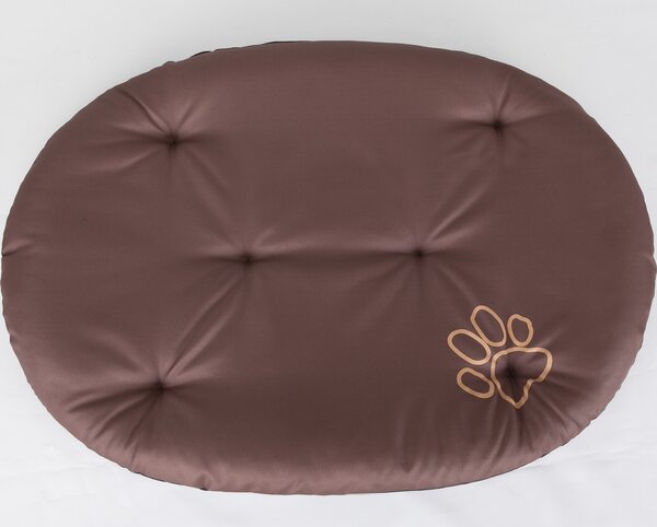 Cuscino ovale per cani R9 - 87×62 cm, robusto e lavabile, OEKO-TEX, ideale per cani di taglia grande | Marrone