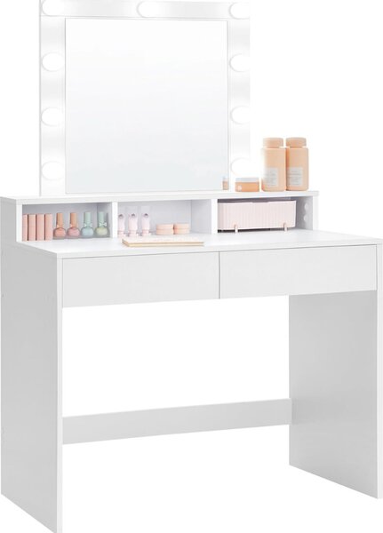Tavolino VANESA con illuminazione, 80x40x145cm, bianco