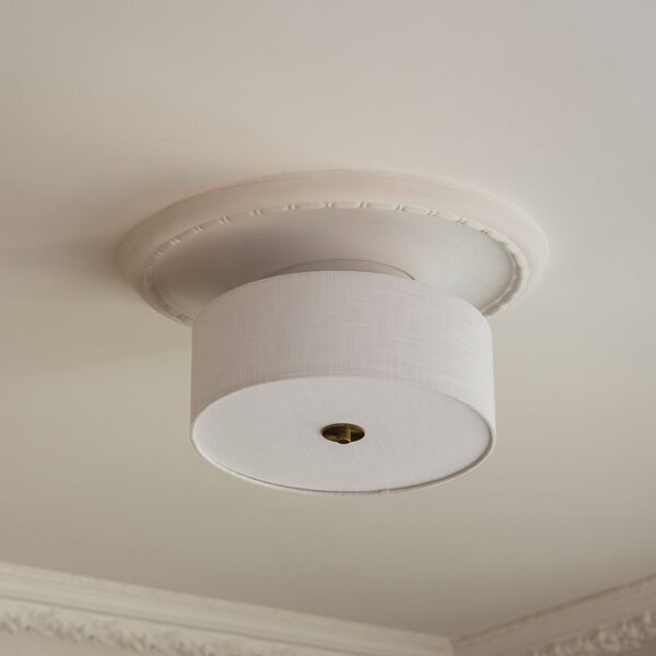 Plafoniera Globen Lighting, Noah, dimmerabile, Bianco, Soggiorno, Tessuto / Tessile, Scandinavo