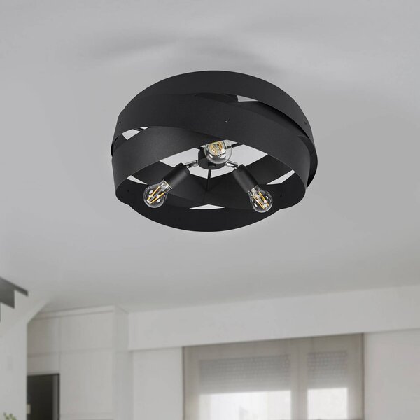 Plafoniera soffitto Tornado Domiluce, dimmerabile, Nero, Soggiorno / Sala da pranzo, Metallo, Moderno, Plafoniera