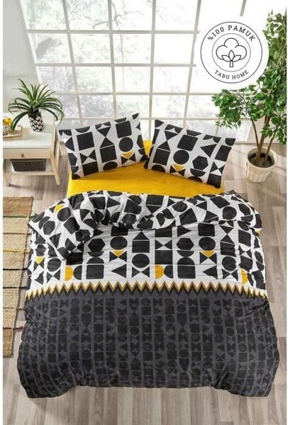L'Essentiel Linge de Maison, Etnik, Nero, Set copripiumino Ranforce king size (FR), 100 % COTONE RANFORCE, 240 x 220 cm