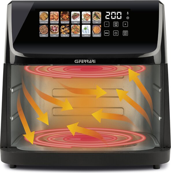 G3 Ferrari Friggitrice ad Aria 10 Litri Potenza 2300W con Timer colore Nero/Inox Friggisano 10 e Lode - G10222