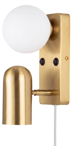 Applique da parete Globen Lighting, Doppio, Dorato / Ottone, Soggiorno, Metallo, Scandinavo