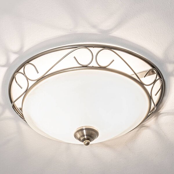 Searchlight Plafoniera soffitto Anneke, dimmerabile, Bronzo / Ottone antico, Soggiorno / Sala da pranzo, Vetro, Campagna / Rustiche, Plafoniera