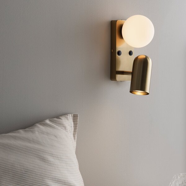 Applique da parete Globen Lighting, Doppio, Dorato / Ottone, Soggiorno, Metallo, Scandinavo