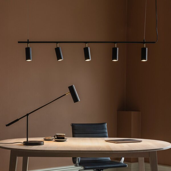 Lampada a sospensione Globen Lighting, Hubble 5, dimmerabile, Nero, Sala da pranzo, Alluminio, Scandinavo