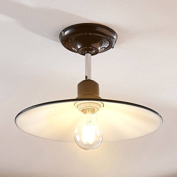 Plafoniera soffitto Phinea Lindby, dimmerabile, Nero, Soggiorno / Sala da pranzo, Metallo, Vintage, Plafoniera