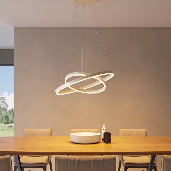 Lampada a sospensione Arcchio, Albiona, dimmerabile, Beige, Soggiorno, Metallo, Moderno