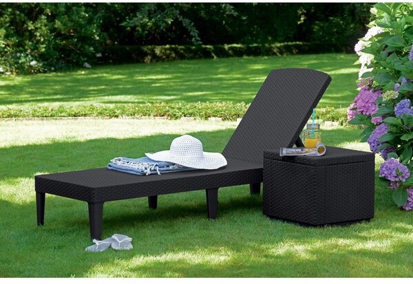 Lettino da giardino marrone scuro in rattan artificiale Jaipur - Keter