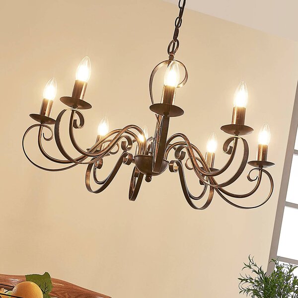 Lampadario a soffitto Caleb Lucande, dimmerabile, Marrone / Ruggine, Corridoio, Metallo, Campagna / Rustiche, Lampadario