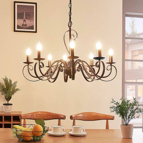 Lampadario a soffitto Caleb Lucande, dimmerabile, Marrone / Ruggine, Corridoio, Metallo, Campagna / Rustiche, Lampadario