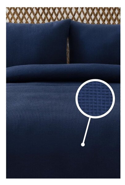 Copriletto blu scuro 200x220 cm Waffle - Mijolnir