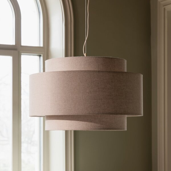 Lampada a sospensione Globen Lighting, Noah Bouclé, dimmerabile, Beige, Soggiorno, Tessuto / Tessile, Scandinavo