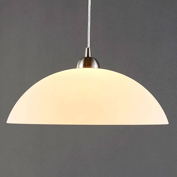 Lampada a sospensione in vetro Valeria Lindby, dimmerabile, Bianco / Opale, Cucina, Vetro, Moderno, Lampada a sospensione