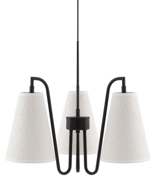 Lampada a sospensione Globen Lighting, Lou Bouclé 3, dimmerabile, Bianco, Soggiorno, Tessuto / Tessile, Scandinavo