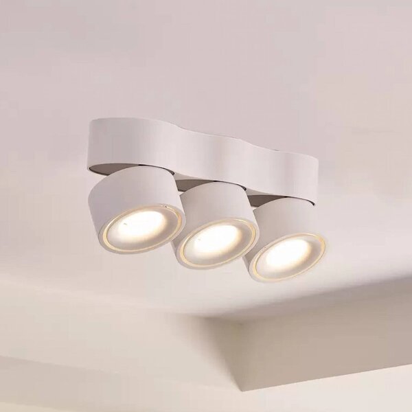 Faretto a soffitto LED Rotari Arcchio, dimmerabile, Bianco / Opale, Soggiorno / Sala da pranzo, Alluminio, Moderno, Plafoniera LED