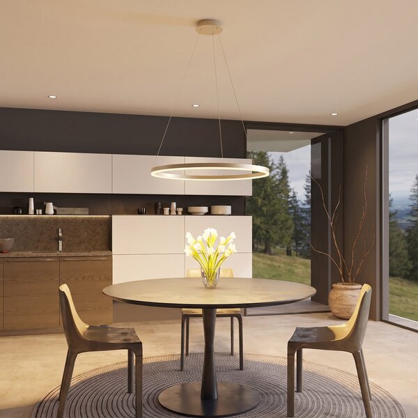 Lampada a sospensione Arcchio, Albiona, dimmerabile, Beige, Cucina, Metallo, Moderno