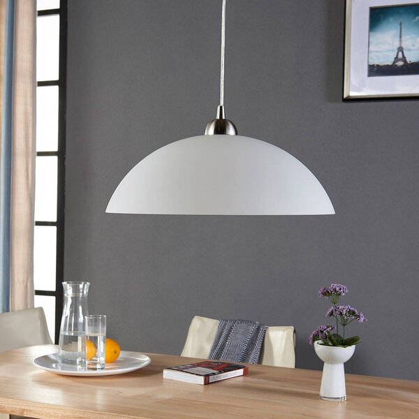Lampada a sospensione in vetro Valeria Lindby, dimmerabile, Bianco / Opale, Cucina, Vetro, Moderno, Lampada a sospensione
