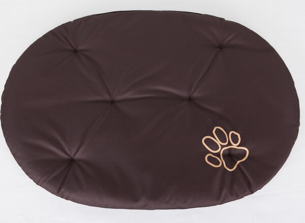 Cuscino ovale per cani R7 - 80×60 cm, robusto e lavabile, OEKO-TEX, ideale per cani di taglia grande | Marrone