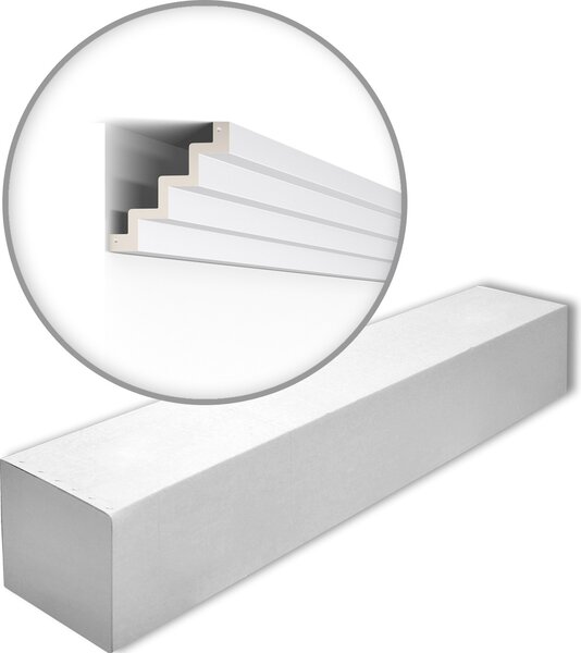 NMC Z51-box ARSTYL Noel Marquet 1 cartone con 8 strisce decorative Cornice per soffitto stile moderno colore bianco | 16 m