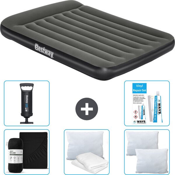 Materasso gonfiabile Bestway - Letto alla francese - 137 x 191 x 30 cm - Verde - Accessori inclusi