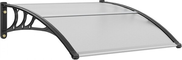 Tettoia per porta d'ingresso 965x1017 mm - Tettoia con pellicola di protezione solare UF50+ in PC - Lastra in PC e staffa in ABS - Connettore in alluminio - Tettoia a foglia - Resistente ai raggi UV - Tettoia per porta d'ingresso - Tettoia a foglia