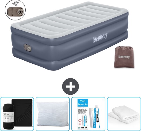 Materasso gonfiabile Bestway - 1 persona - 97 x 191 x 51 cm - Grigio - Accessori inclusi