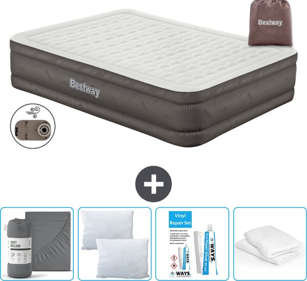 Materasso gonfiabile Bestway - 2 persone - 152 x 203 x 46 cm - Marrone - Accessori inclusi
