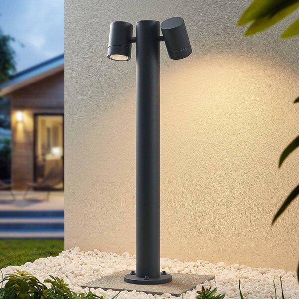 Lampioncino da giardino Maloney Lucande, dimmerabile, Nero, Alluminio, Moderno, Lampada da esterni