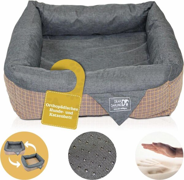 DEAR DARLING DD-06 Letto per cani e gatti marrone antracite taglia S 40x40cm materasso in memory foam letti per animali domestici cesto per cani cesto per animali forniture per cani forniture per gatti forniture per cani cesto per gatti