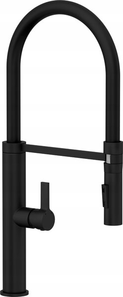 Granitan | Miscelatore da cucina completo - Nero - Altezza 485 mm - Bocca estraibile - Due tipi di getto