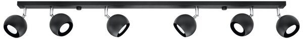 Lampada a soffitto OCULARE 6L nero 6xGU10 10W acciaio 16x10x118cm Sollux Lighting