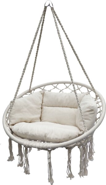 Poltrona sospesa Relax 80 x 60 cm - naturale - cesto sospeso con cuscino incluso per uso interno ed esterno